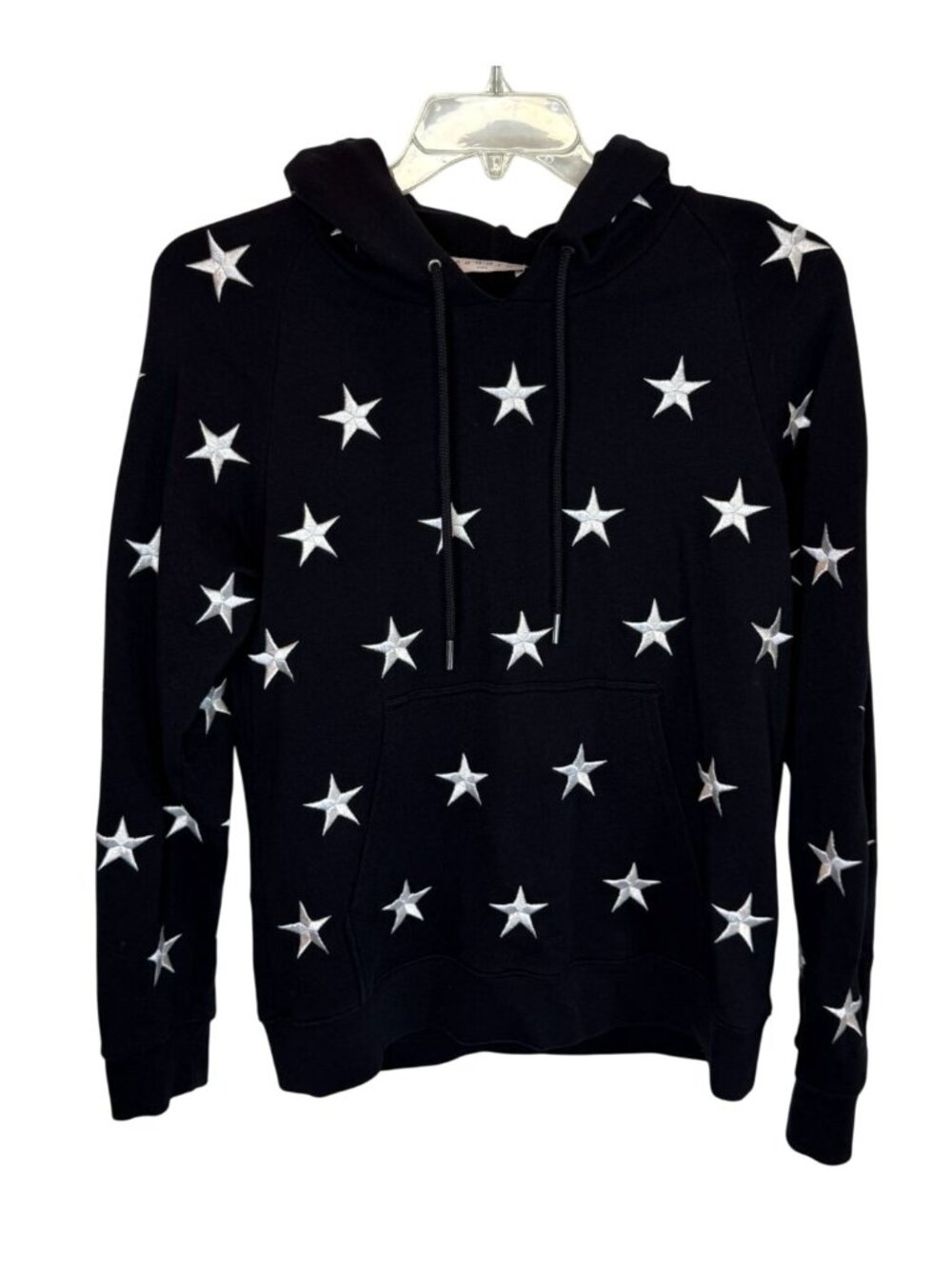 Sandro Paris Star Overprint Hoodie Navy Blue - Size S